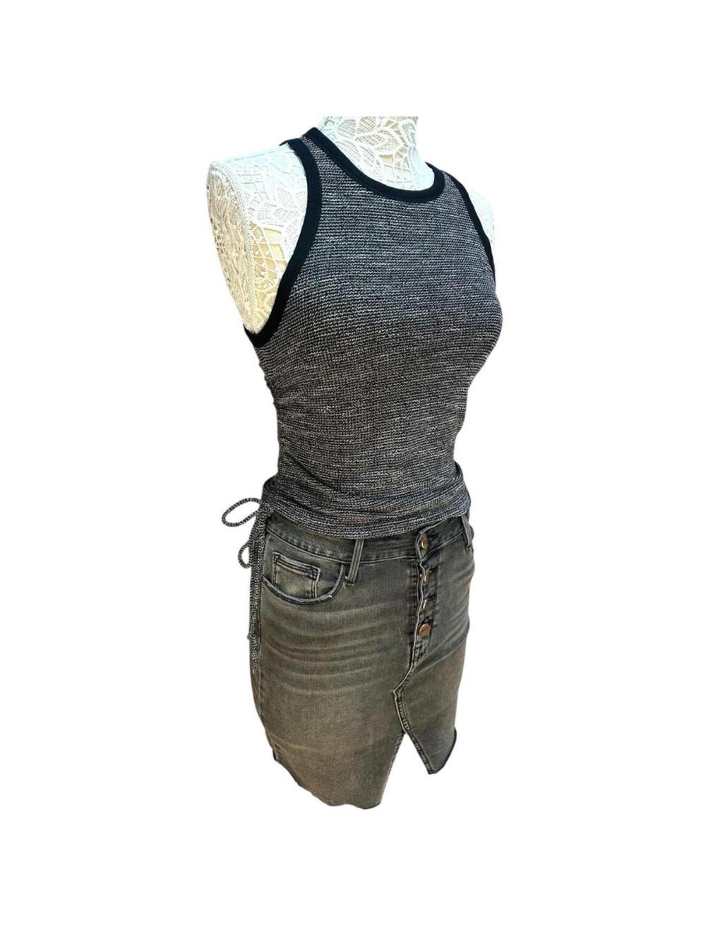 Blue B Heathered Racerback Tank Top with Ruched Drawstring Sides - Picture 3 of 8